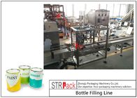 Przemysłowa automatyczna linia do napełniania płynów z tłokową maszyną do napełniania i automatyczną etykietą do butelek