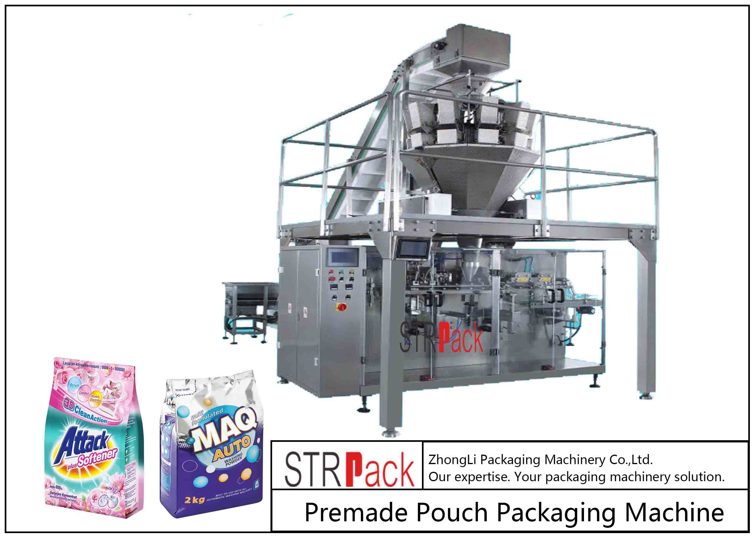 Maszyna do pakowania w proszku / granulatu Gotowa maszyna do pakowania w torebki o wysokiej wydajności z wagą liniową
