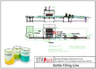 Przemysłowa automatyczna linia do napełniania płynów z tłokową maszyną do napełniania i automatyczną etykietą do butelek