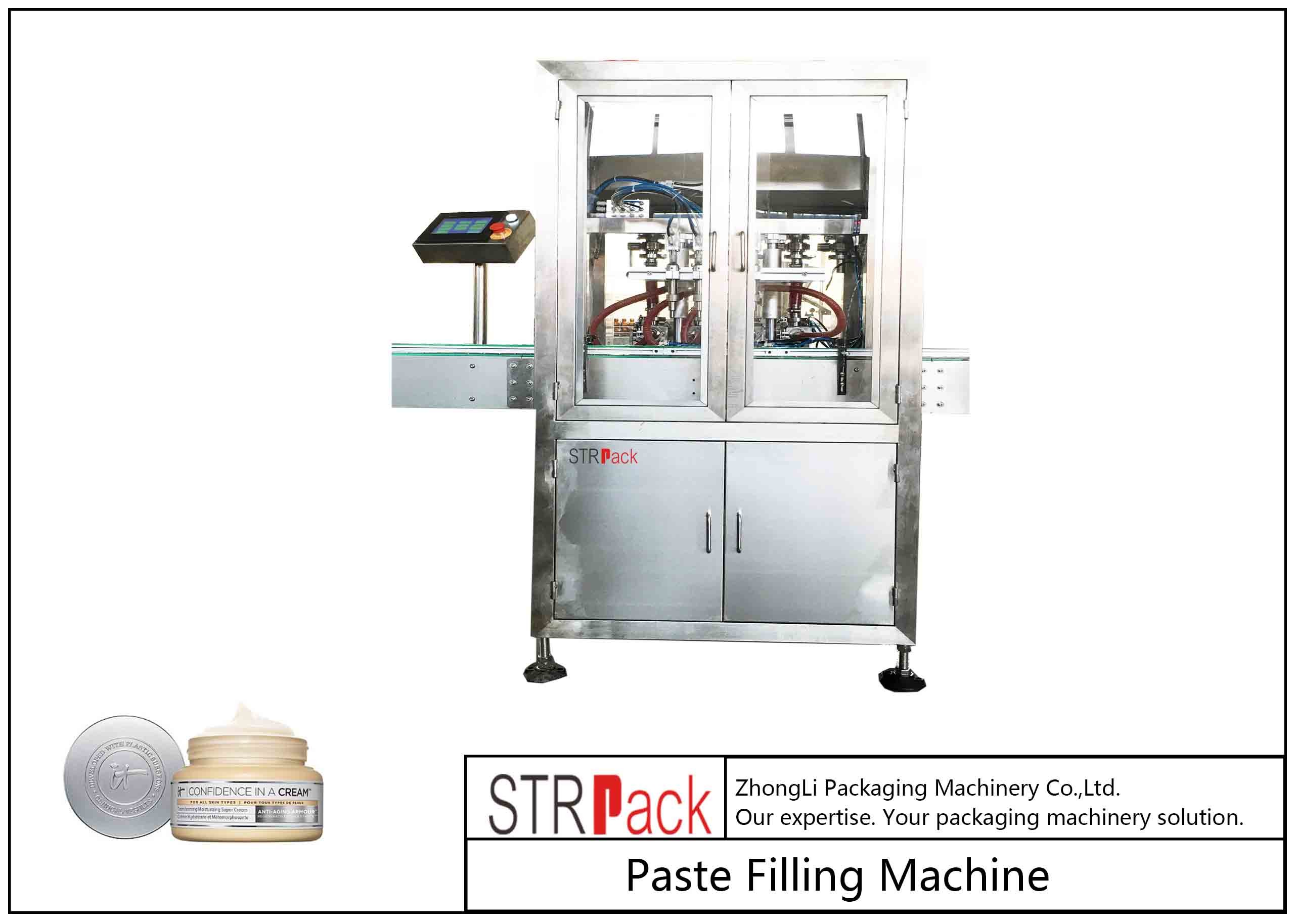 Servo Motor Control Paste Filling Machine, 5g-100g Jar Cosmetic Filling Machine